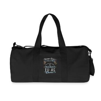 Devine quoi ! Je me cache dans le ventre de Maman - Sac de sport en toile recyclée Stanley/Stella - noir - Devant