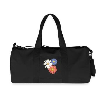 3 fleurs - Sac de sport en toile recyclée Stanley/Stella - noir - Devant