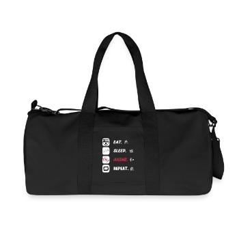Eat Sleep Anime Repeat - Recycled Canvas Sports Bag by Stanley/Stella - black - Front