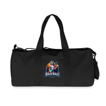 Baseball Queen Retro Illustration - Recycled Canvas Sports Bag by Stanley/Stella - black - Front
