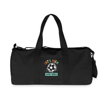 Fußball Team EM lustige Sprüche bunte Farben icon - Recycelte Canvas-Sporttasche von Stanley/Stella - Schwarz - Vorne