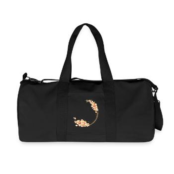Couronne de fleurs de pêcher dans un ton pêche doux et velouté - Sac de sport en toile recyclée Stanley/Stella - noir - Devant