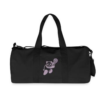 Minimalistischer Panda Bär Tennisspieler - Recycelte Canvas-Sporttasche von Stanley/Stella - Schwarz - Vorne
