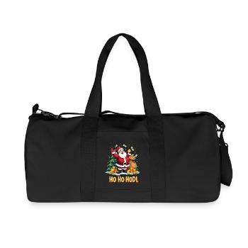 lustiger weihnachtsmann, Ho Ho HODL BTC - Recycelte Canvas-Sporttasche von Stanley/Stella - Schwarz - Vorne