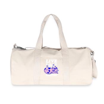 Live Loaf Loathe – Sassy Cat Vibes - Recycled Canvas Sports Bag by Stanley/Stella - natural - Front