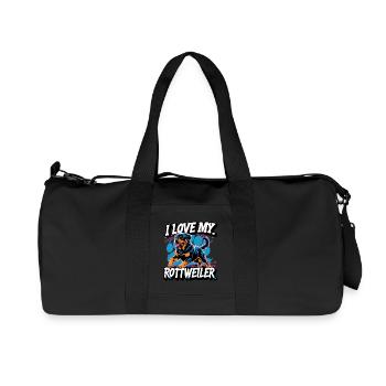 J’adore mon Rottweiler - Sac de sport en toile recyclée Stanley/Stella - noir - Devant
