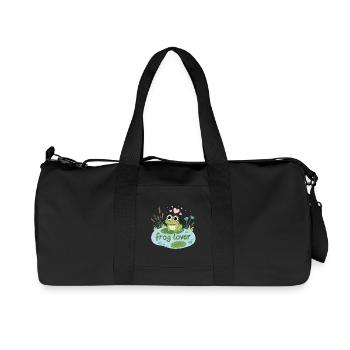Flirt Design of The Frog in Love - Recycled Canvas Sports Bag by Stanley/Stella - black - Front