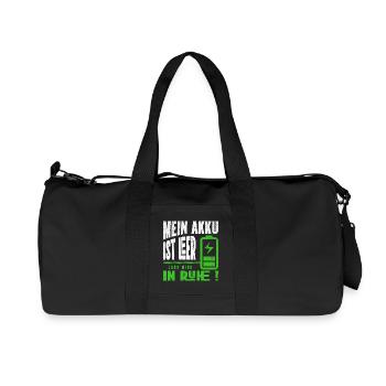 Mein Akku ist leer - Lass mich in Ruhe - Recycelte Canvas-Sporttasche von Stanley/Stella - Schwarz - Vorne