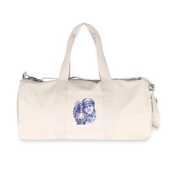 Senior man with lantern - Recycled Canvas Sports Bag by Stanley/Stella - natural - Front
