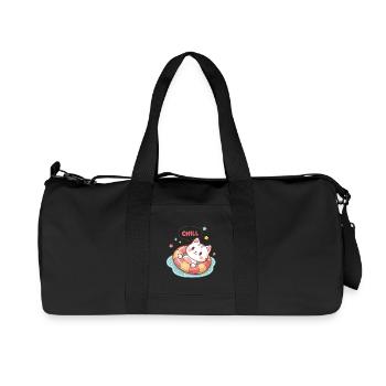 Chill Cat in Pastel Buoy - Recycled Canvas Sports Bag by Stanley/Stella - black - Front