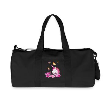 Emilia, nom de jeune fille, prénom préféré - Sac de sport en toile recyclée Stanley/Stella - noir - Devant