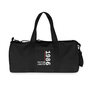 1986 vintage typographic style - Recycled Canvas Sports Bag by Stanley/Stella - black - Front
