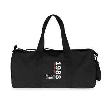 1988 vintage typographic style - Recycled Canvas Sports Bag by Stanley/Stella - black - Front