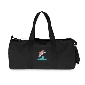 Regenbogendelfin-Brille - Recycelte Canvas-Sporttasche von Stanley/Stella - Schwarz - Vorne