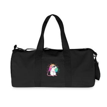 Elegant rat under colored shards - Recycled Canvas Sports Bag by Stanley/Stella - black - Front