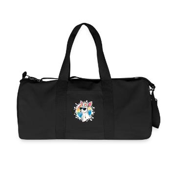 Kangourou Cool - Style Rétro & Lunettes de Soleil - Sac de sport en toile recyclée Stanley/Stella - noir - Devant