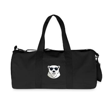 Polar bear in dark glasses - Recycled Canvas Sports Bag by Stanley/Stella - black - Front