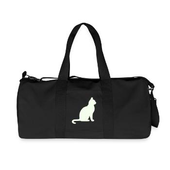Moonlit Night Cat Silhouette - Recycled Canvas Sports Bag by Stanley/Stella - black - Front