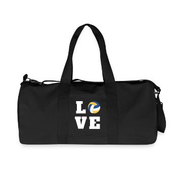 Volleyball Love Gift for Player Mom Coach - Recycled Canvas Sports Bag by Stanley/Stella - black - Front