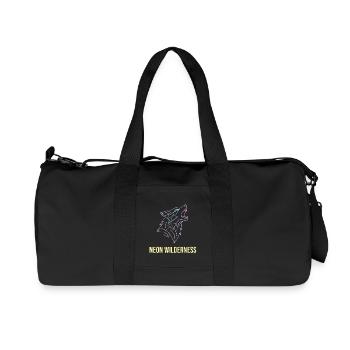 Wolf Neon Wilderness - Recycelte Canvas-Sporttasche von Stanley/Stella - Schwarz - Vorne