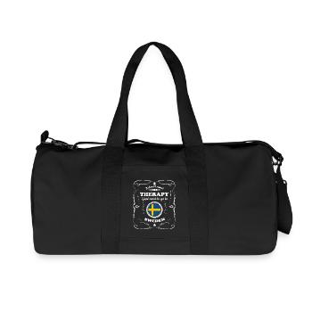 DON T NEED THERAPY WANT GO SWEDEN - Recycled Canvas Sports Bag by Stanley/Stella - black - Front