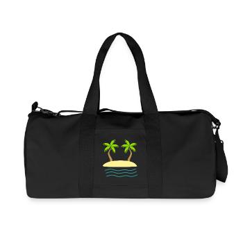 Palm tree green island sea - Recycled Canvas Sports Bag by Stanley/Stella - black - Front