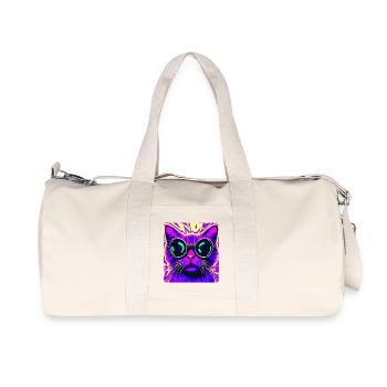 Sunglasses Cat - Recycled Canvas Sports Bag by Stanley/Stella - natural - Front