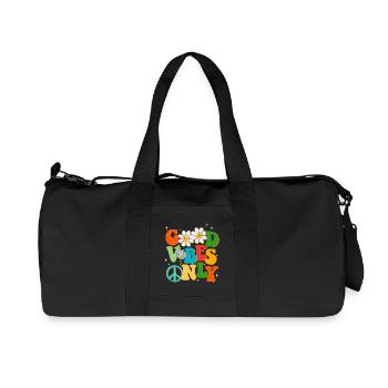 good vibes, peace and love, summer - Sac de sport en toile recyclée Stanley/Stella - noir - Devant
