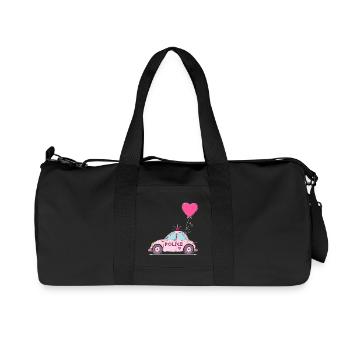 Police Herz Rosa - Recycelte Canvas-Sporttasche von Stanley/Stella - Schwarz - Vorne