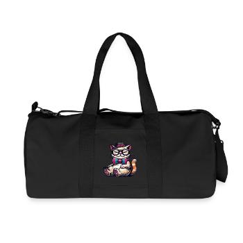 stilvolle Katze - Recycelte Canvas-Sporttasche von Stanley/Stella - Schwarz - Vorne