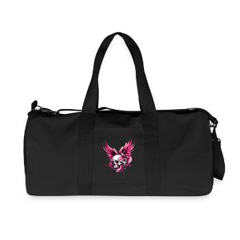 Skull & Wings Your Rebellious Style in Pink - Recycled Canvas Sports Bag by Stanley/Stella - black - Front