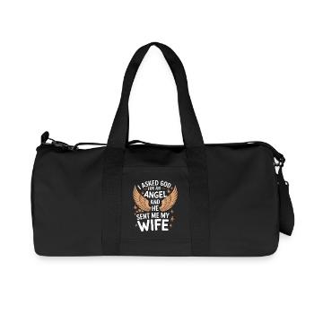 Femme Épouse Partenaire Famille Marié - Sac de sport en toile recyclée Stanley/Stella - noir - Devant