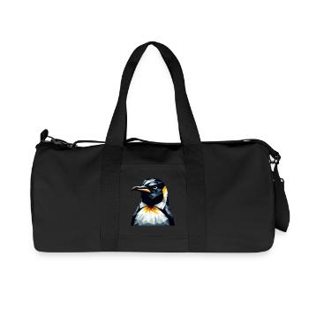 Geometric Penguin Polygon Math Art - Recycled Canvas Sports Bag by Stanley/Stella - black - Front