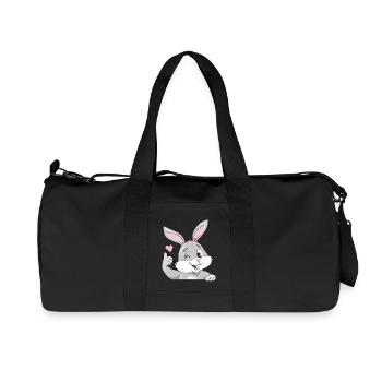 Lächelnder zwinkernder Hase gefällt mir - Recycelte Canvas-Sporttasche von Stanley/Stella - Schwarz - Vorne