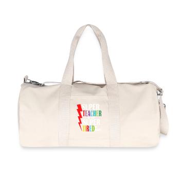 Super Teacher By Day Super Tired By Night - Recycled Canvas Sports Bag by Stanley/Stella - natural - Front
