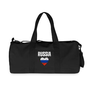 I love Russia, Russian flag - Recycled Canvas Sports Bag by Stanley/Stella - black - Front