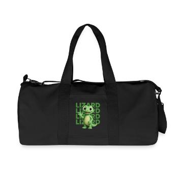 Cute Lizard Funny Cartoon Style - Recycled Canvas Sports Bag by Stanley/Stella - black - Front