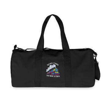Bunte Dampfokomotive Jahreszeiten, Verspätung Bahn - Recycelte Canvas-Sporttasche von Stanley/Stella - Schwarz - Vorne