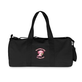 Cute Axolotl Clover Axo-lutely Lucky To Have You - Recycled Canvas Sports Bag by Stanley/Stella - black - Front