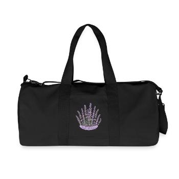 Anniversaire lavande Fleur violette - Sac de sport en toile recyclée Stanley/Stella - noir - Devant