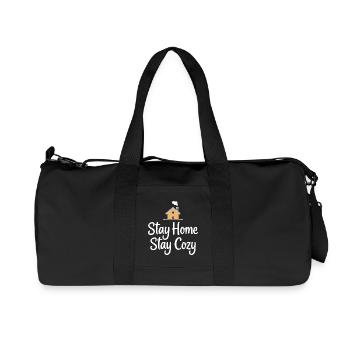 Stay Home Stay Cozy House Coziness - Recycled Canvas Sports Bag by Stanley/Stella - black - Front
