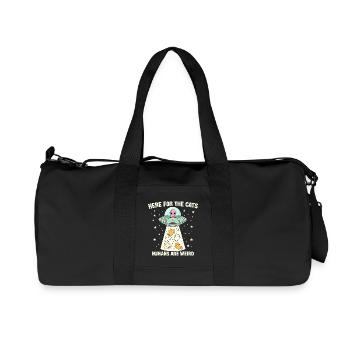 Ici pour les chats – Les humains sont bizarres - Sac de sport en toile recyclée Stanley/Stella - noir - Devant