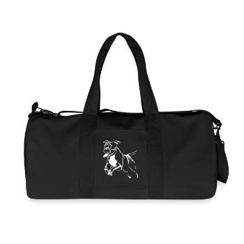 American Staffordshire Terrier « Édition noire » - Sac de sport en toile recyclée Stanley/Stella - noir - Devant