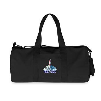 Leuchtturm am Felsen See You - Recycelte Canvas-Sporttasche von Stanley/Stella - Schwarz - Vorne