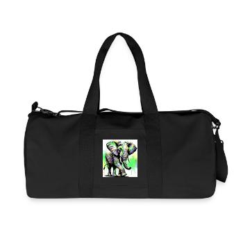 Elefant - Recycelte Canvas-Sporttasche von Stanley/Stella - Schwarz - Vorne