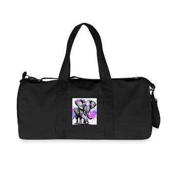 Elefant - Recycelte Canvas-Sporttasche von Stanley/Stella - Schwarz - Vorne
