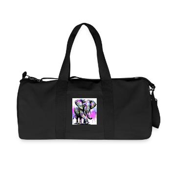 Elefant - Recycelte Canvas-Sporttasche von Stanley/Stella - Schwarz - Vorne