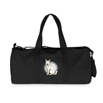 Chiens bergers blancs bergers - Sac de sport en toile recyclée Stanley/Stella - noir - Devant