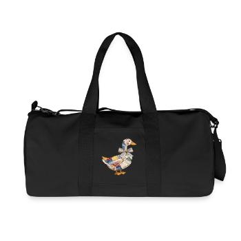 Süße Ente Goldener Rahmen Vintage Coquette - Recycelte Canvas-Sporttasche von Stanley/Stella - Schwarz - Vorne