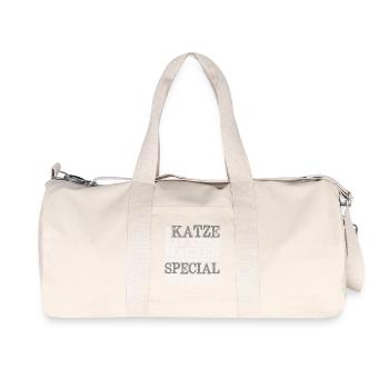 Mein Tier hat Macken Tierfreund Hund Katze Pferd - Recycelte Canvas-Sporttasche von Stanley/Stella - Naturweiß - Vorne